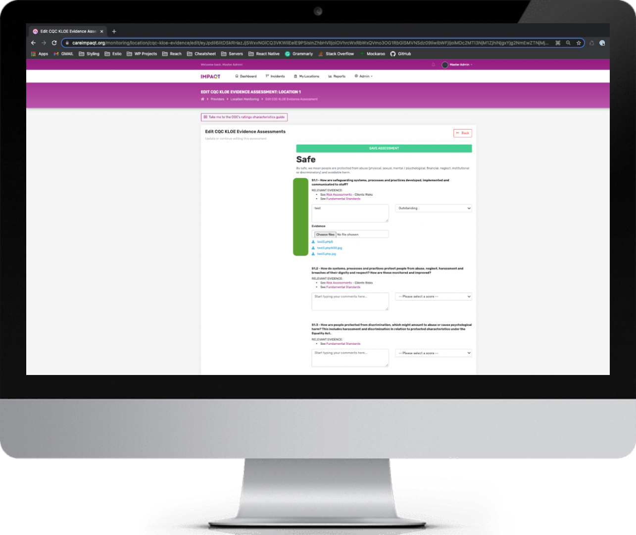 IMPAQT platform on computer screen