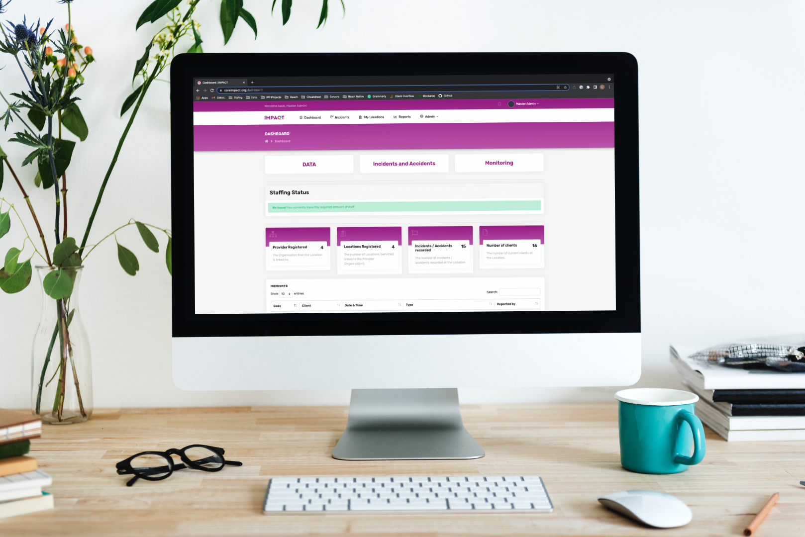 IMPAQT dashboard on computer